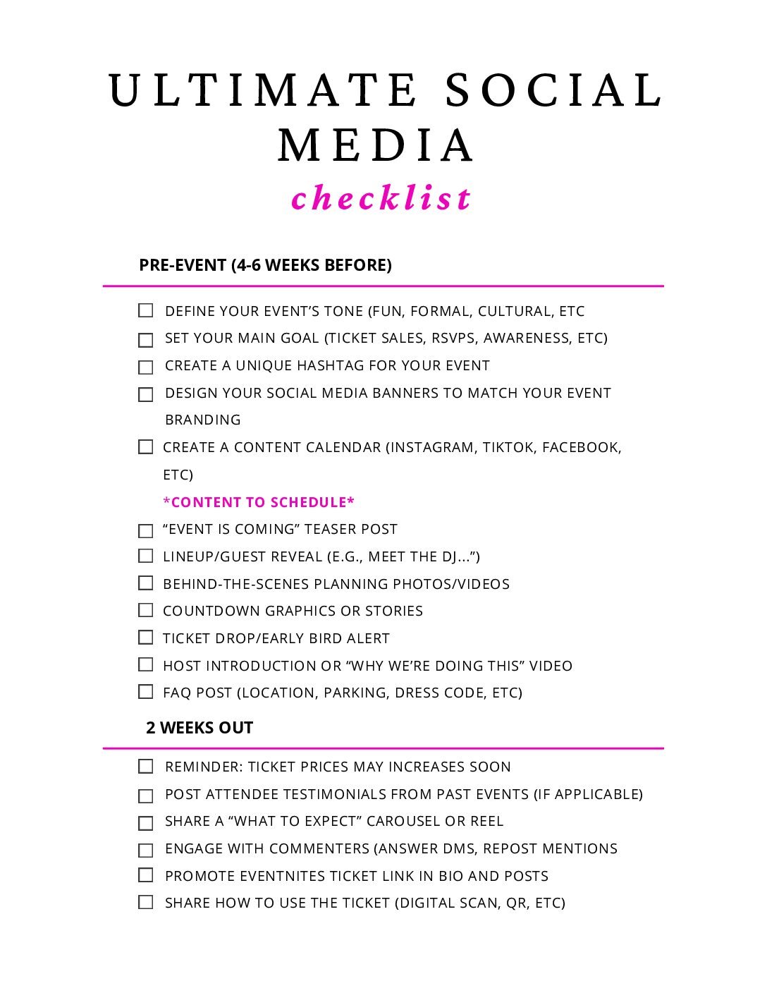 Ultimate Social Media Checklist