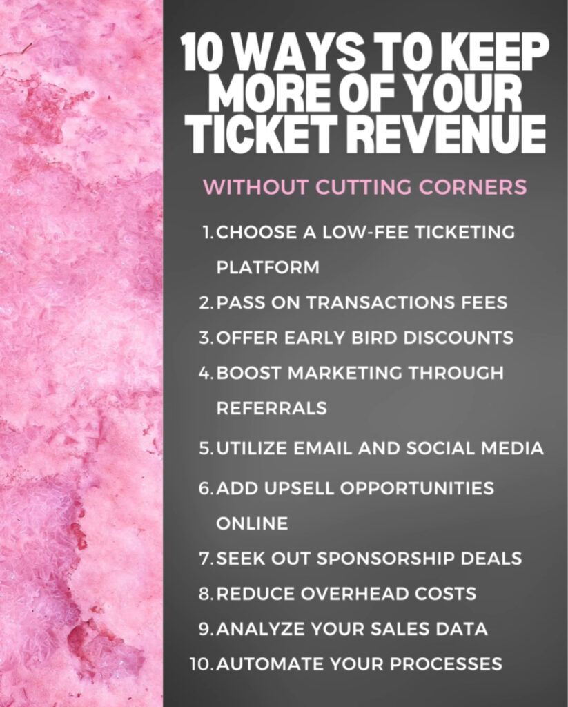 10 ways to keep more of your ticket revenue